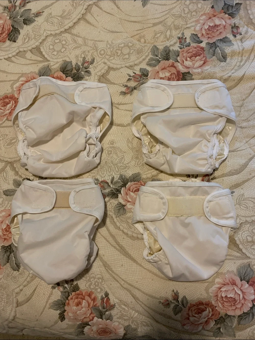 Reusable White Kids Cloth Diaper Cover - Velcro Closure